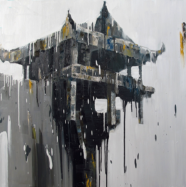 Phuong-Quoc-Tri_One-Polar-Pogoda_Chua-Mot-Cot_2014_Oil-on-canvas_120x120cm
