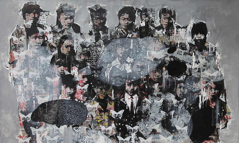 Ngo-Van-Sac,-Land-of-Memory,-120-x-200cm,-Collage-and-mixed-media-on-canvas,-2015