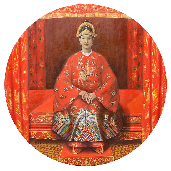 TMT_Nam Phuong Hoang Hau_Empress Nam Phuong_ 2017_Oil, lacquer on wood_122 x 122 cm
