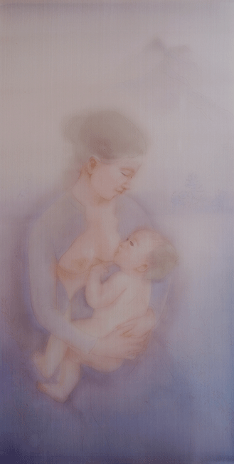 Le-Thuy_Ngay-binh-yen_-70x135-cm_2019_-silk-painting