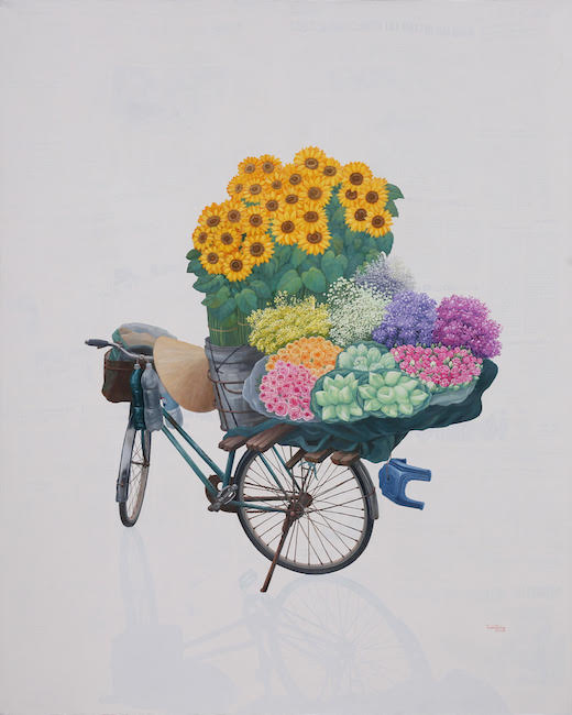 NTD_Huong Sac Pho Quen_Familiar Colors and Fragrance of The Streets_2022_Acrylic on canvas_100 x 80 cm
